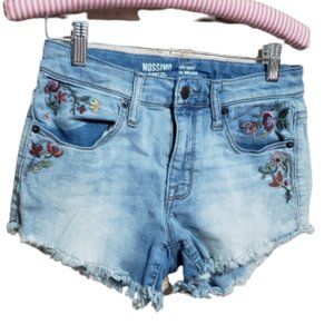 Mossimo High Waist Raw Hem Denim Jean Shorts